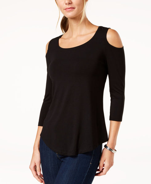 JM Collection Petite Cold Shoulder Top